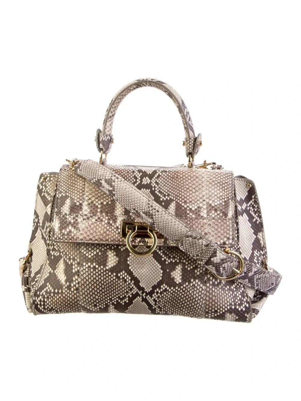 Salvatore Ferragamo Sofia Python Satchel